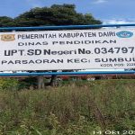 Sekolah Dasar Negeri No. 034797 di Desa Pegagan Julu VII Parsaoran, Dairi, Sumatera Utara